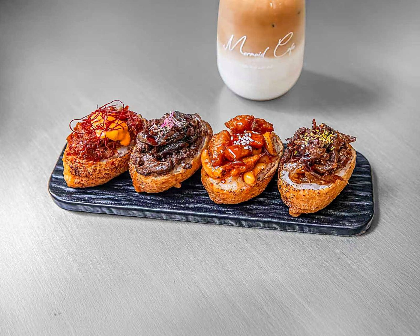 Inari Sushi Tasting Plate with Iced Specialty Drink
